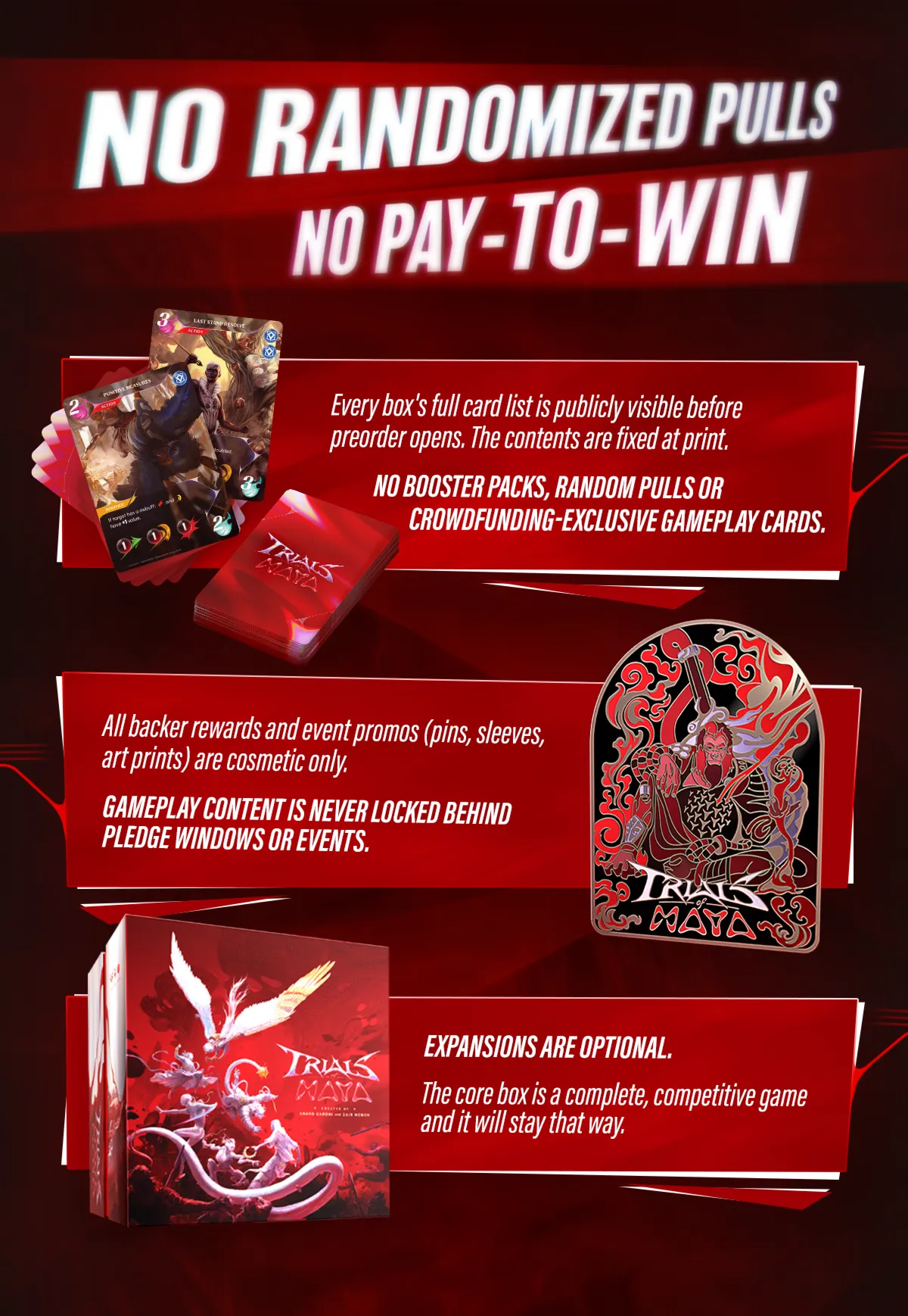 No Randomized Pulls, Pay-to-Win, or Scalpers.